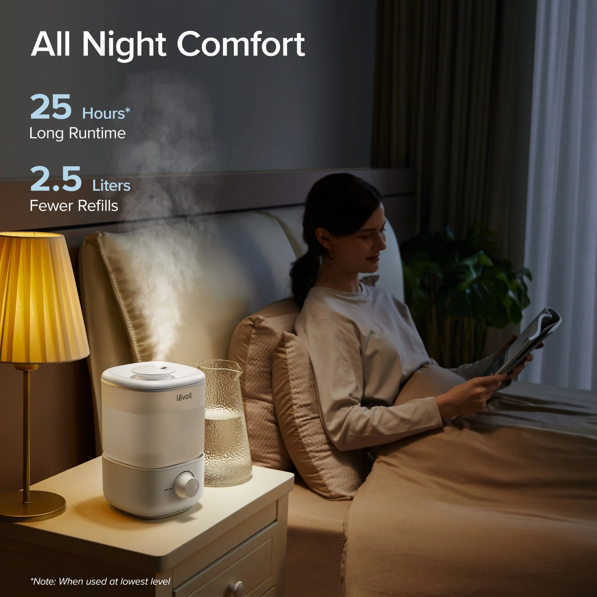 LEVOIT Classic 160 2.5L Top Fill Ultrasonic Humidifiers for Bedroom - Image 4